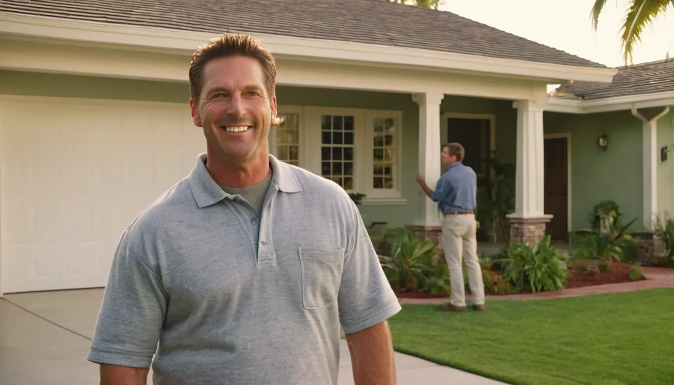 A friendly provider and a homeowner checking a new garage door at a Frisco home